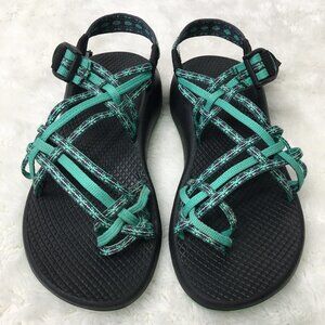 Chaco ZX2 Women's Green Black Strappy Sandals Size 7